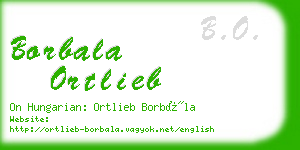 borbala ortlieb business card